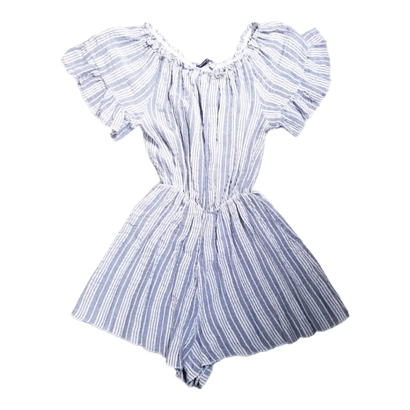 Brandy Melville Stripe Off The Shoulder Romper‎ One Size - Picture 5 of 9